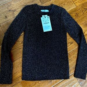 NWT Zara girls black shimmer sweater size 9-10